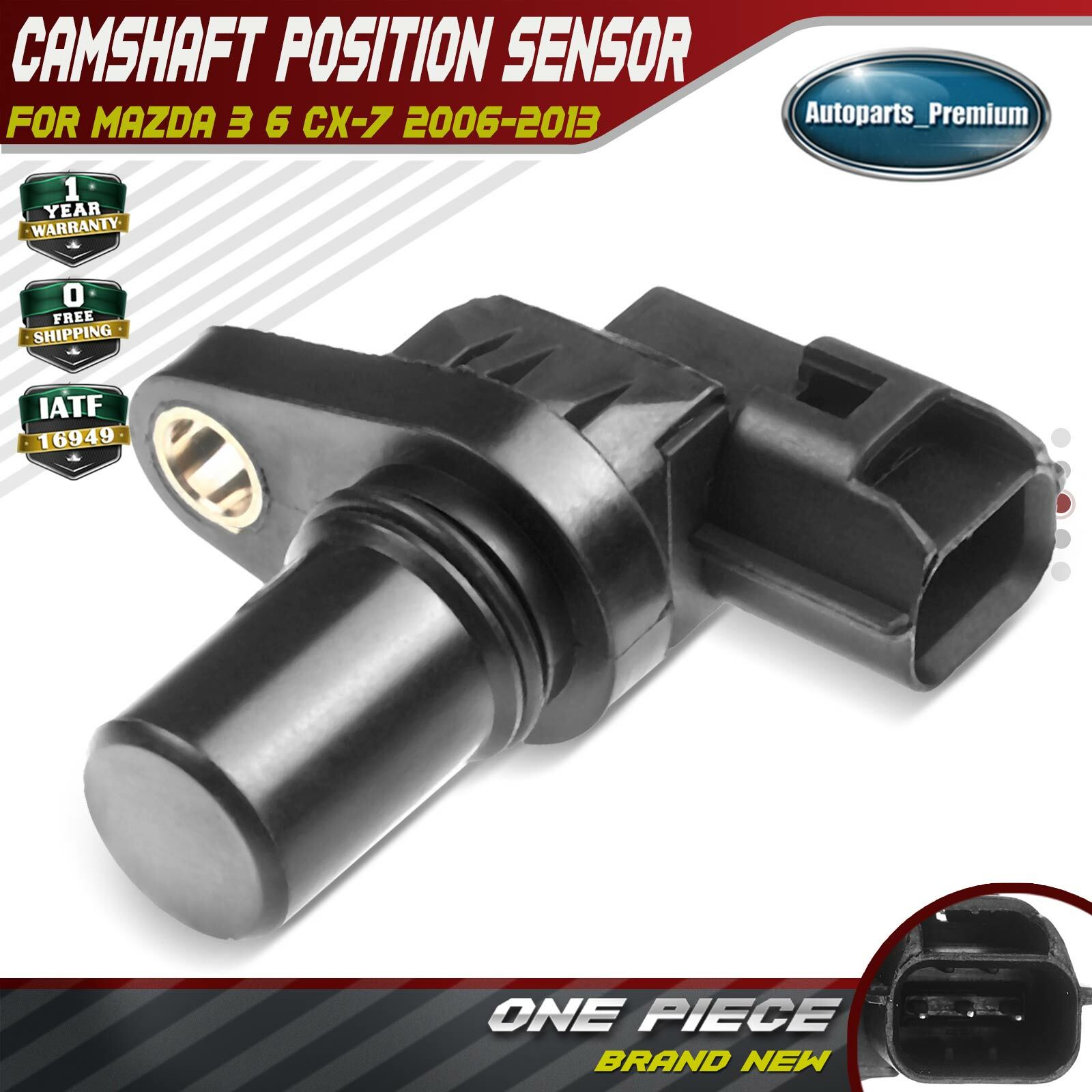 1x New Engine Camshaft Position Sensor for Mazda 3 6 CX-7 L4 2.3L L3K918230A