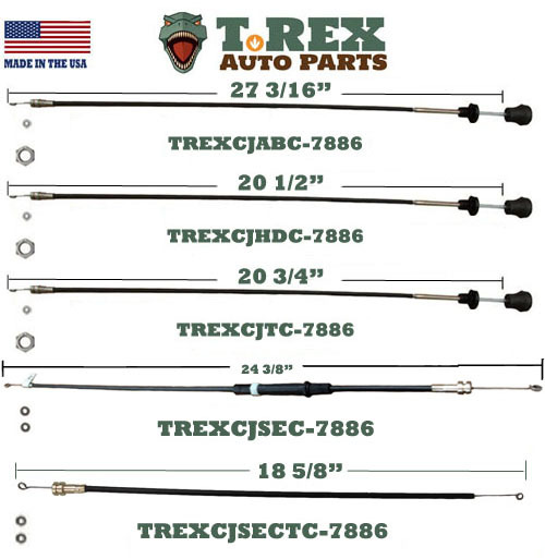 1978-1986 Jeep CJ 5 Pack Combo Temp./Heater/Air Box/Secondary Control Cable Set