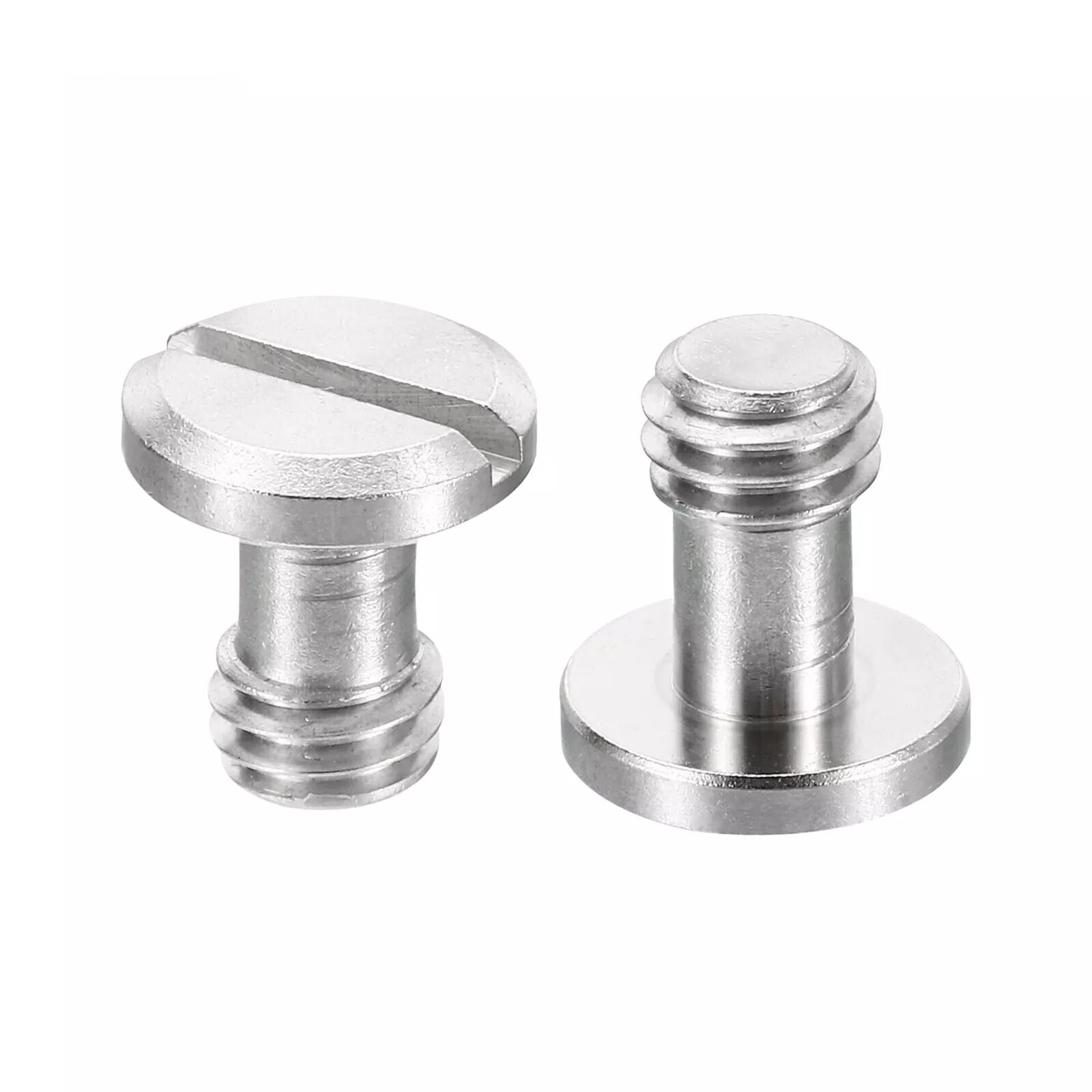 2Pcs 3/8"-16 Thread 17.5mm Length Camera Fixing Screw Flat Slot Tripod Screws