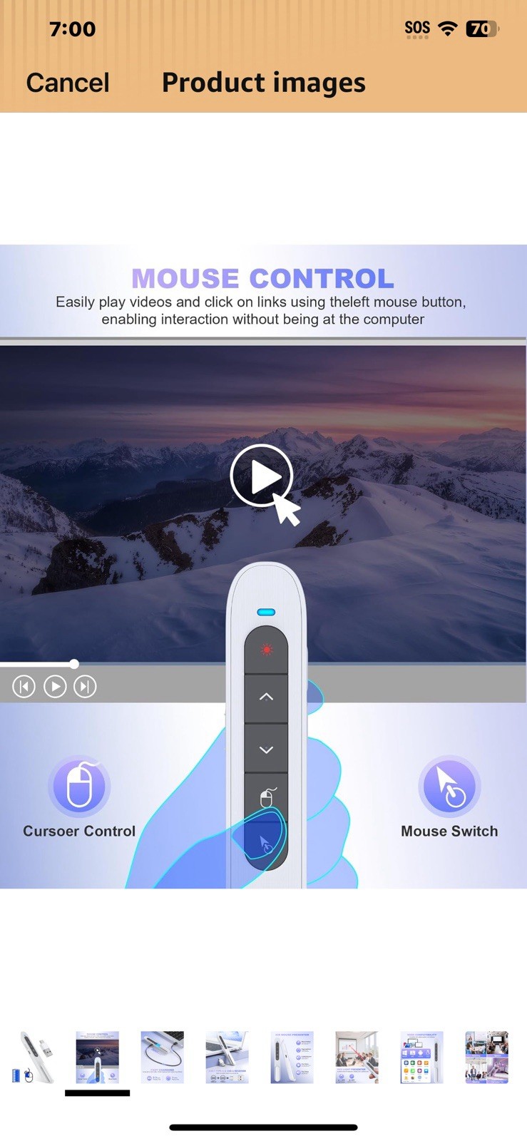 Wireless Presentation Clicker for PowerPoint, USB C Remote with Volume Control