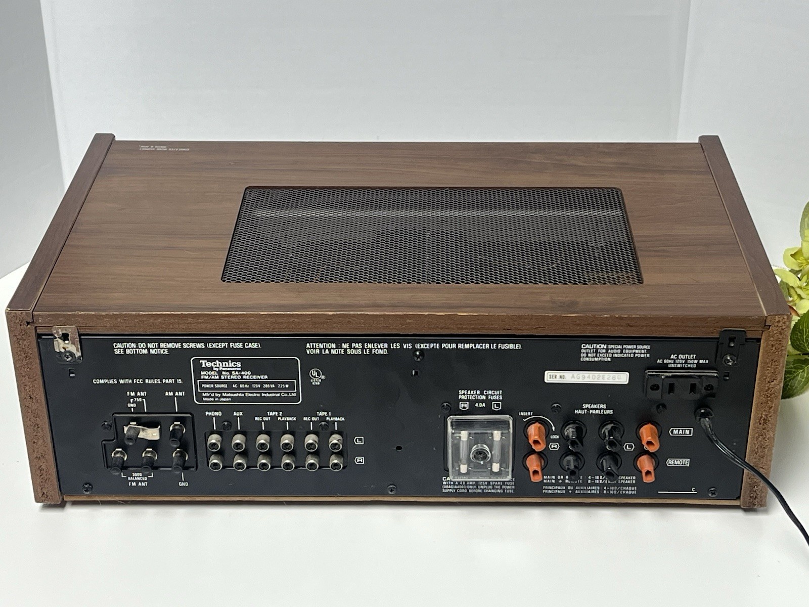 TECHNICS SA-400 STEREO FM-AM STEREO RECEIVER WORKS READ