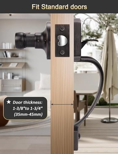 Oil Rubbed Bronze Entry Door Handle Set with Wave Lever & Electronic Keypad