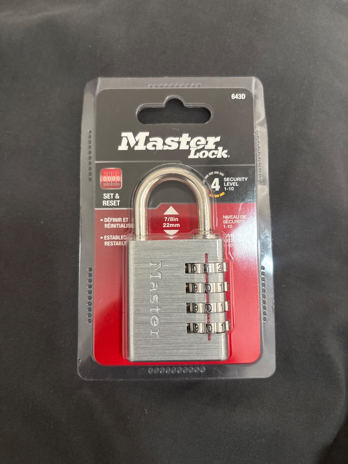 MASTERLOCK Combination Lock, Set Your Own Combination Padlock, Steel lock