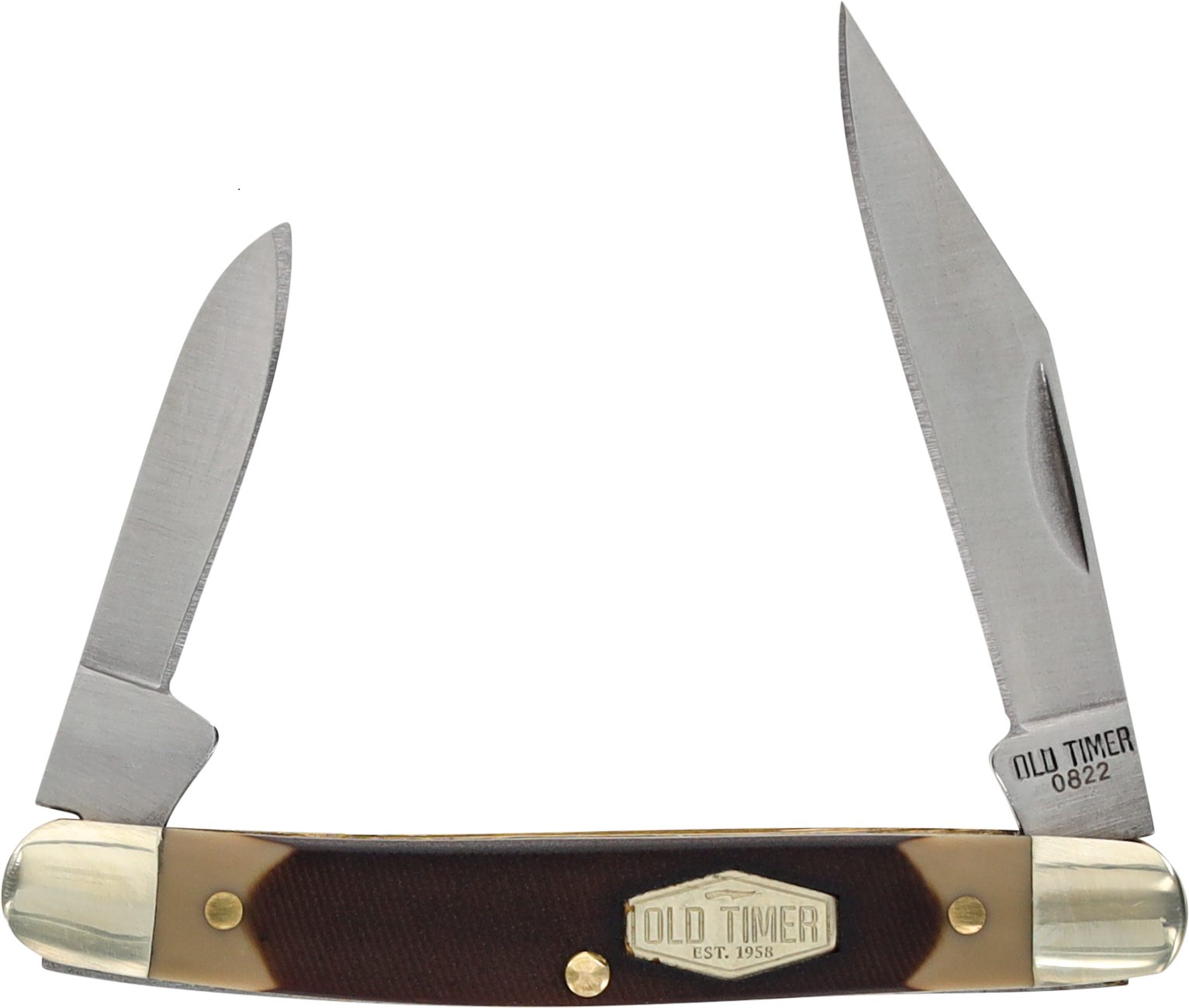 Old Timer Schrade Fixed 2 Blade, Hunting Pocket Knife 104OT