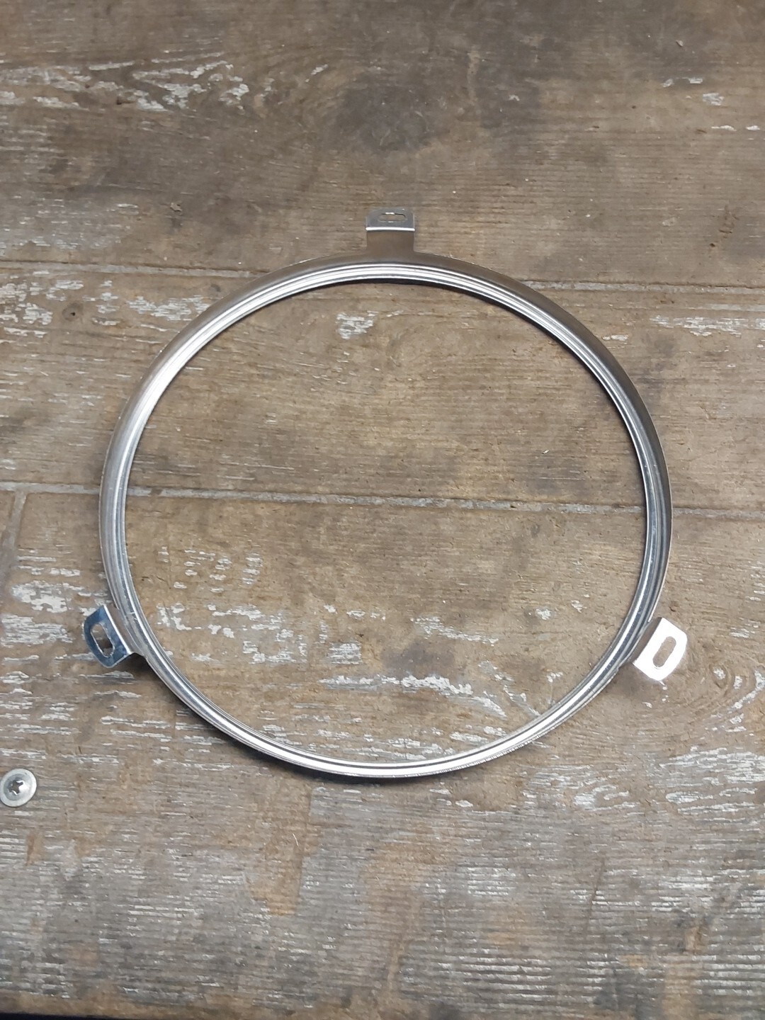 Harley Davidson Inner Headlight Indicator Light Bucket Trim Ring Silver 7"