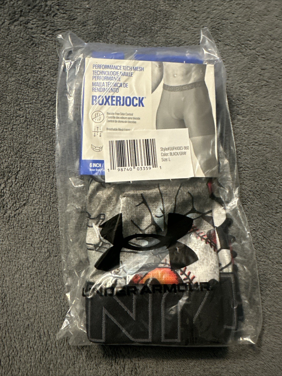 Under Armour Mens Large Performance Tech Mesh Boxerjock 6” Inch 1388624-960
