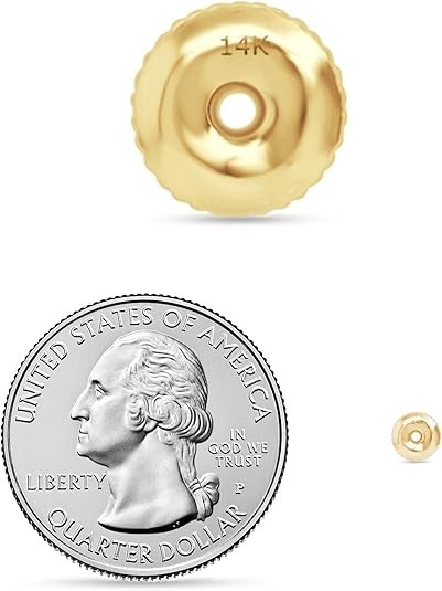 18k, 14k Or 10k Gold Replacement Pair Earring Screw Back Backings Only