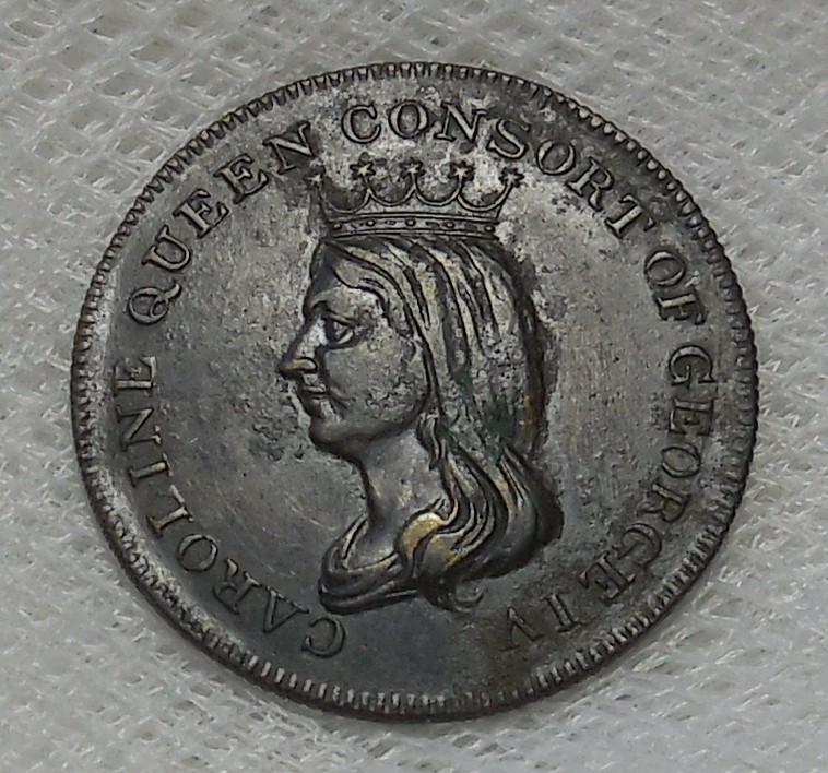 CAROLINE QUEEN CONSORT OF GEORGE IV DIED AUG 7 1821 MEMORIAL MEDALET #1