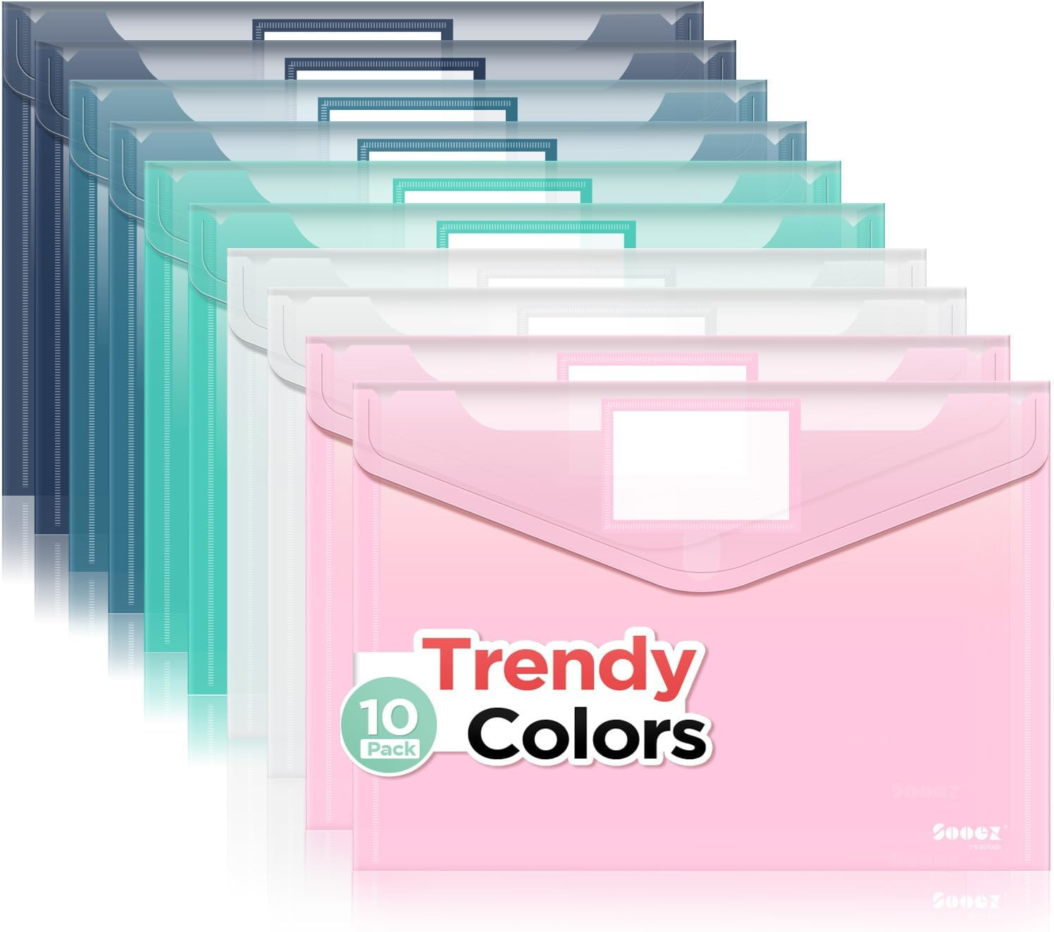 10Pack Plastic Envelopes Plastic File Folders Clear Folders For Documents Trendy
