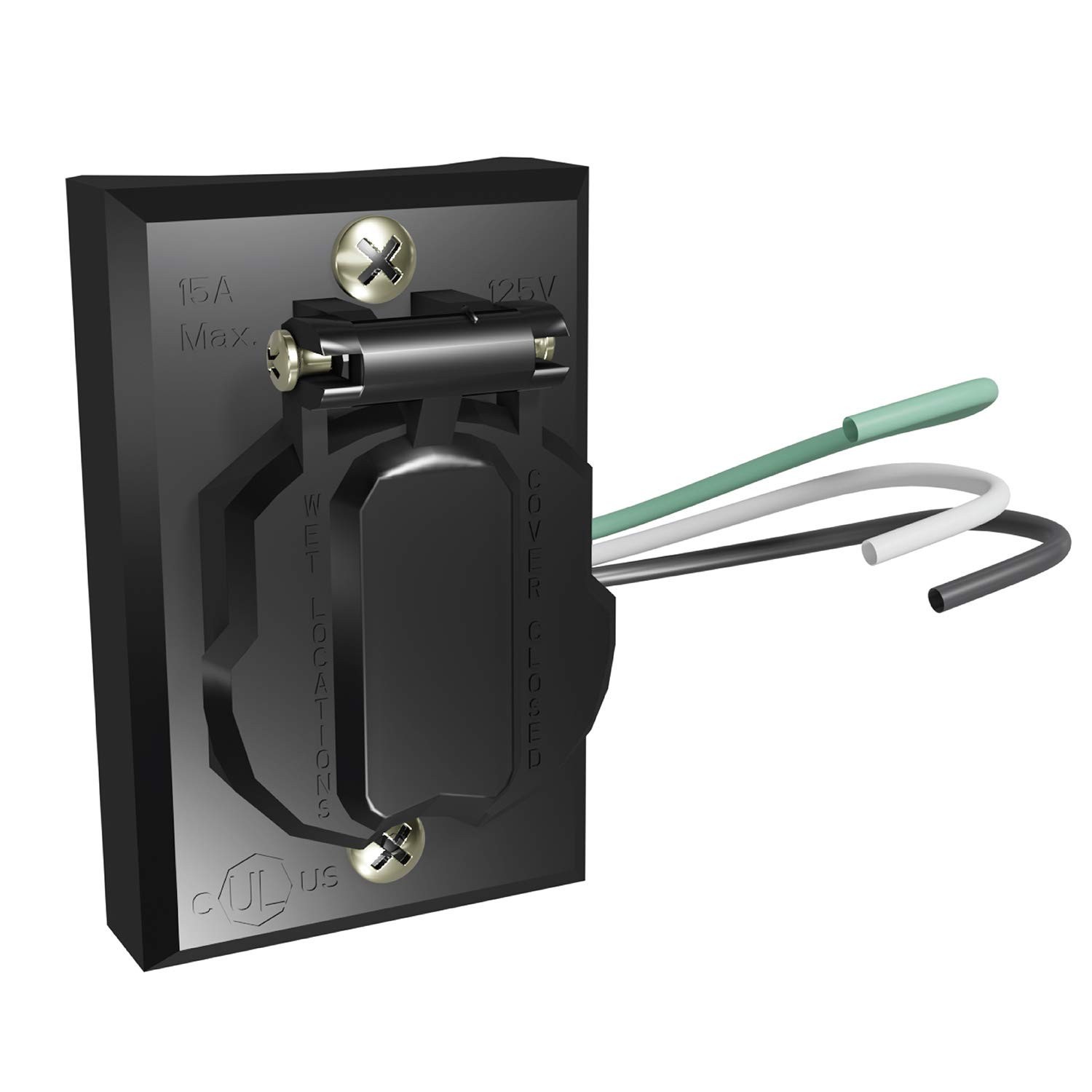 Electrical Outlet for Outdoor Lamp Post and Poles Black