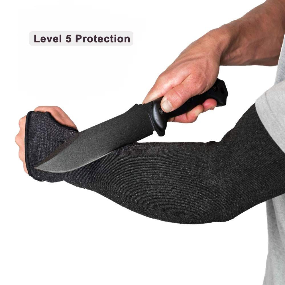 CAWANFLY Protective Arm Sleeves, Level 5 Protection Cut Resistant 40cm, Black