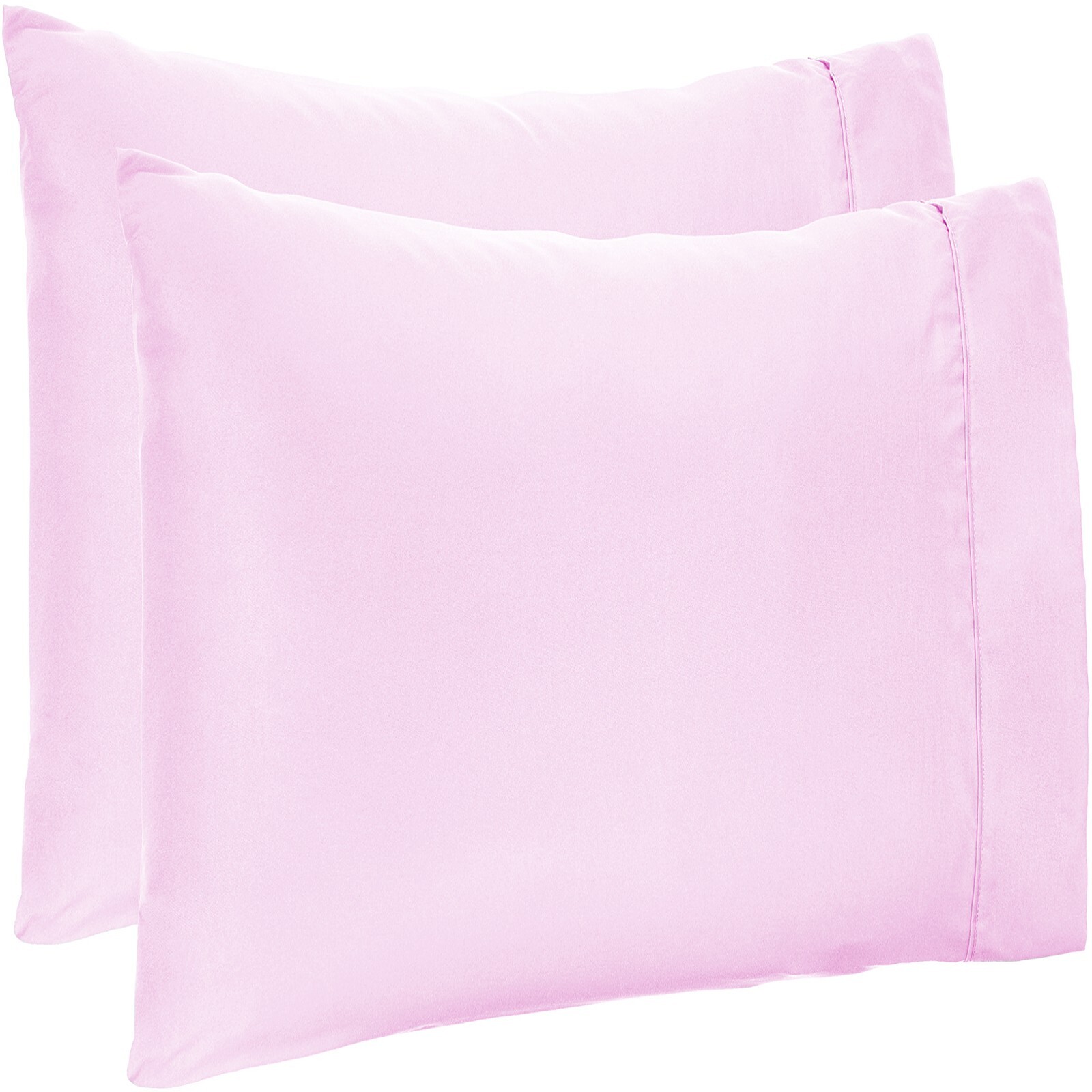 4 PCs Pillow Case Set 600 TC Egyptian Cotton Pink Solid Queen Size