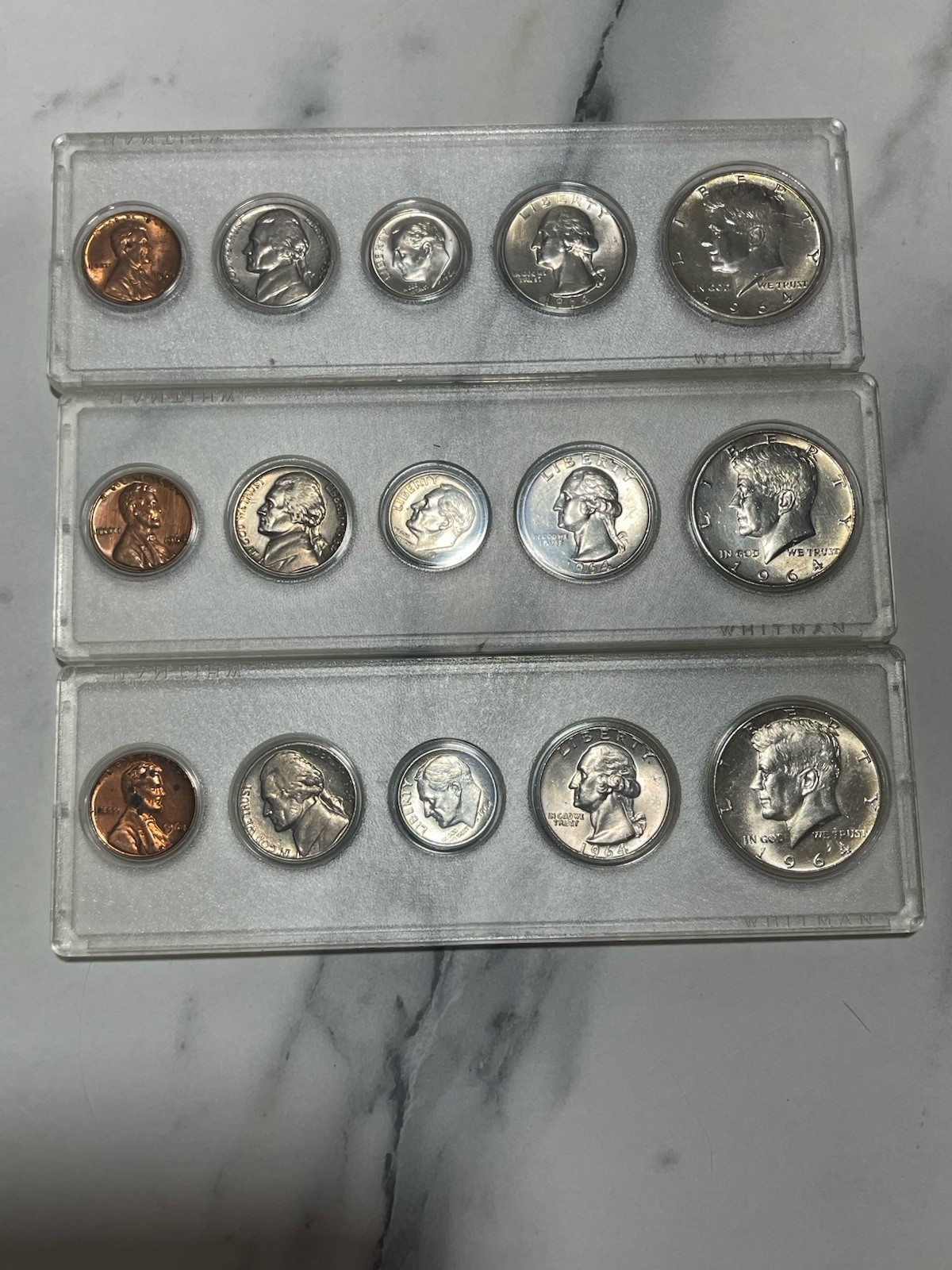 1964 Kennedy Uncirculated Set of coins. Mint Set in Whitman Holder