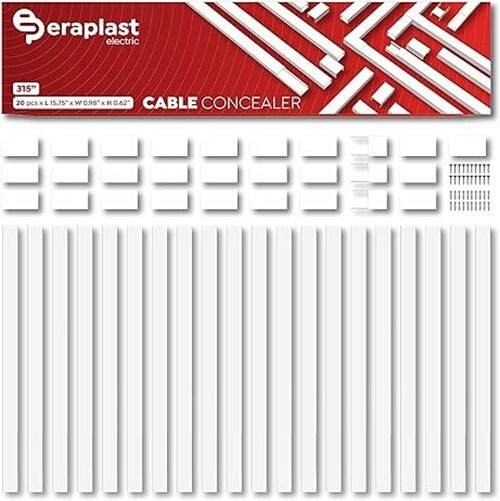 315" Cable Concealer ( eraplast ) 45 pcs includes screw anchors