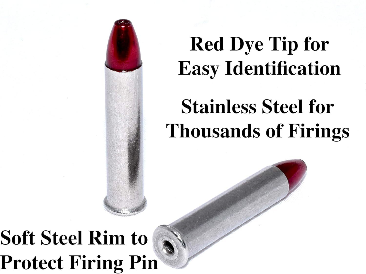 Steelworx 22 Win Mag WMR Stainless Steel Snap Caps Dummy Rounds