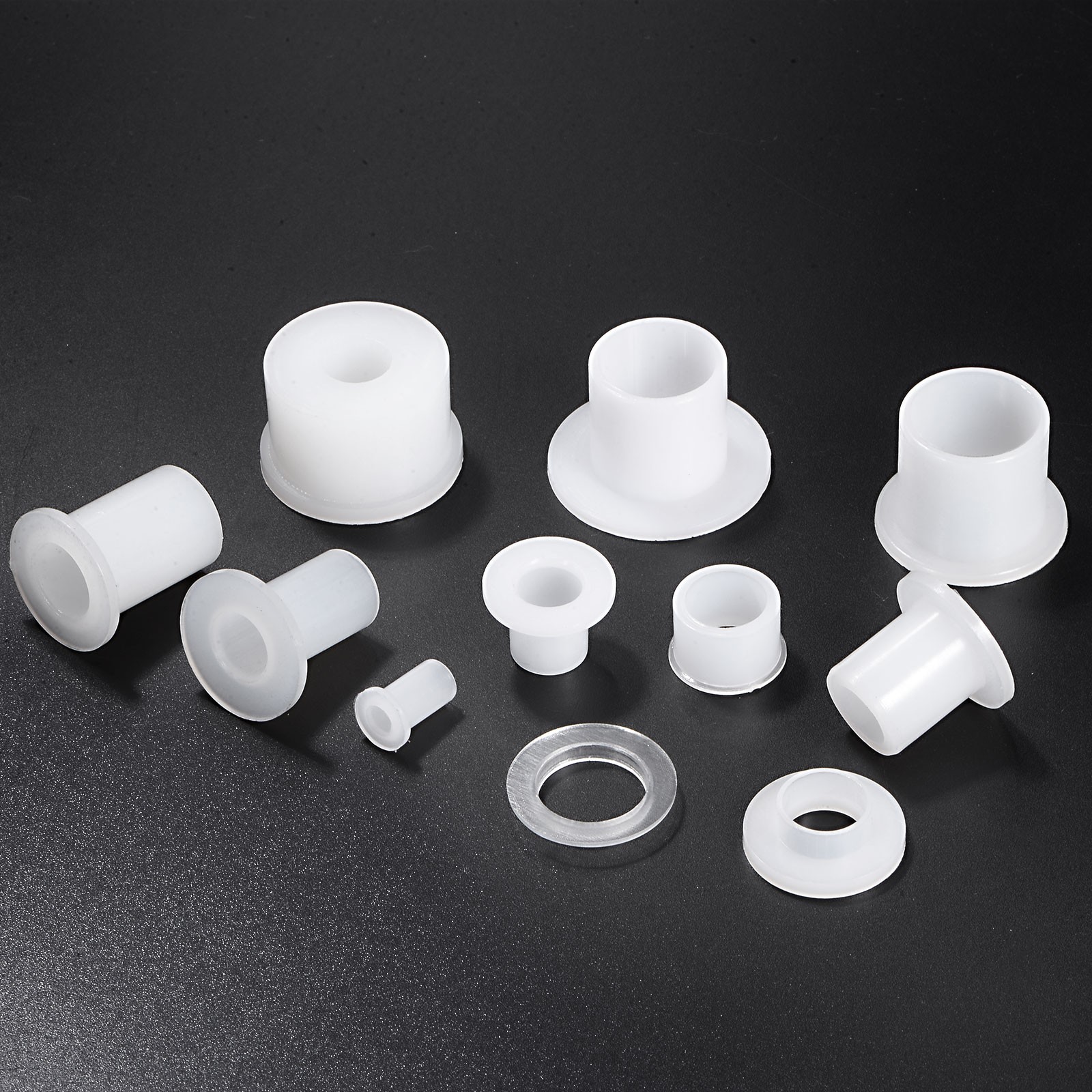 4pcs Flanged Sleeve Bearings 6mm Bore 10mm OD 28.5mm Length Nylon Bushings