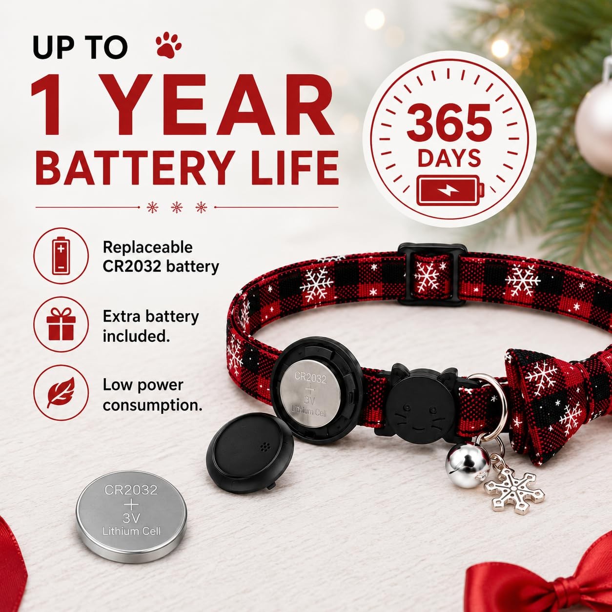 JNLIK Red Cat Tracker GPS Android No Subscription Waterproof