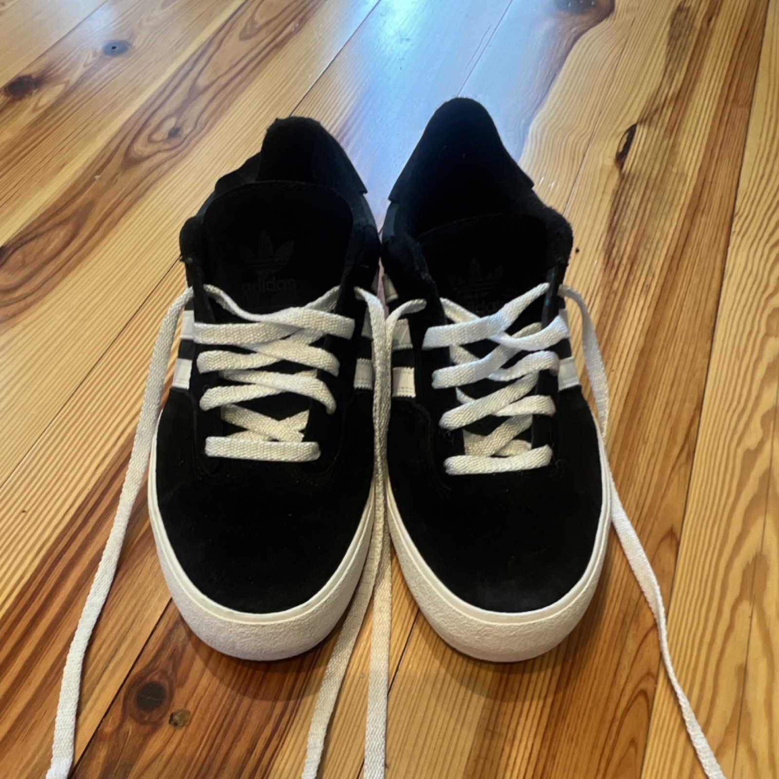 adidas Men's Skateboarding Shoes Black White Accents Medium Width US Size 11