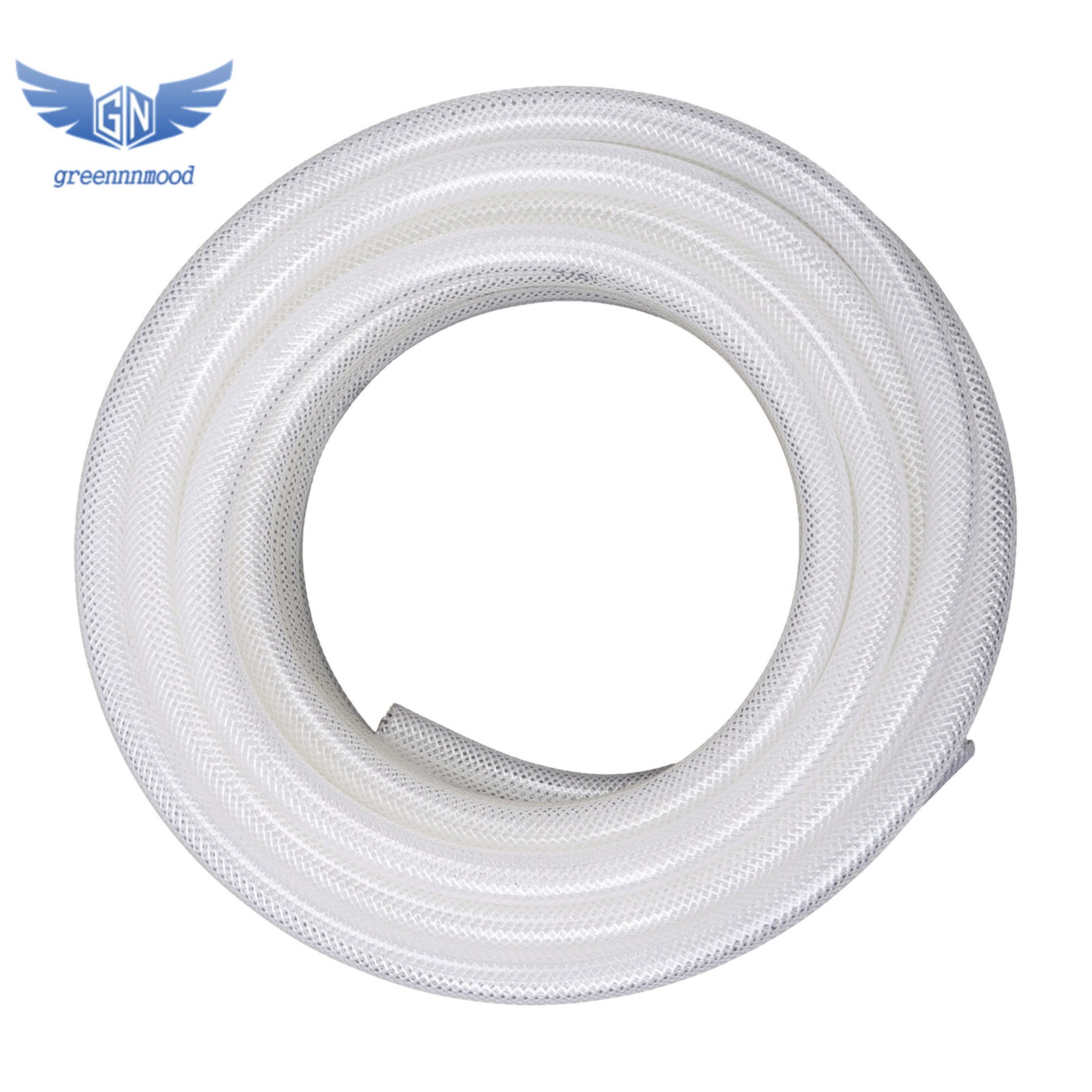 3/8" ID × 19/32" OD - 50 Ft High Pressure Braided Clear PVC Vinyl Tubing 15Bar