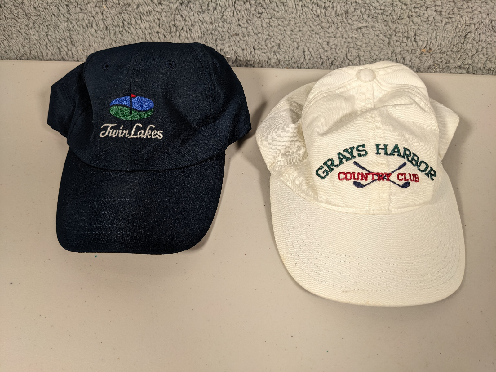 Lot (2) Golf Baseball Caps Hats Twin Lakes Grays Harbor Country Club