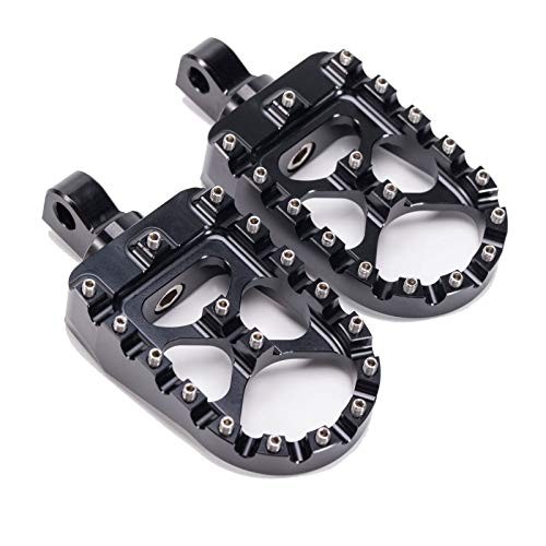 CNC Wide Foot Pegs 360° Roating MX Chopper Bobber Style for harley Dyna black
