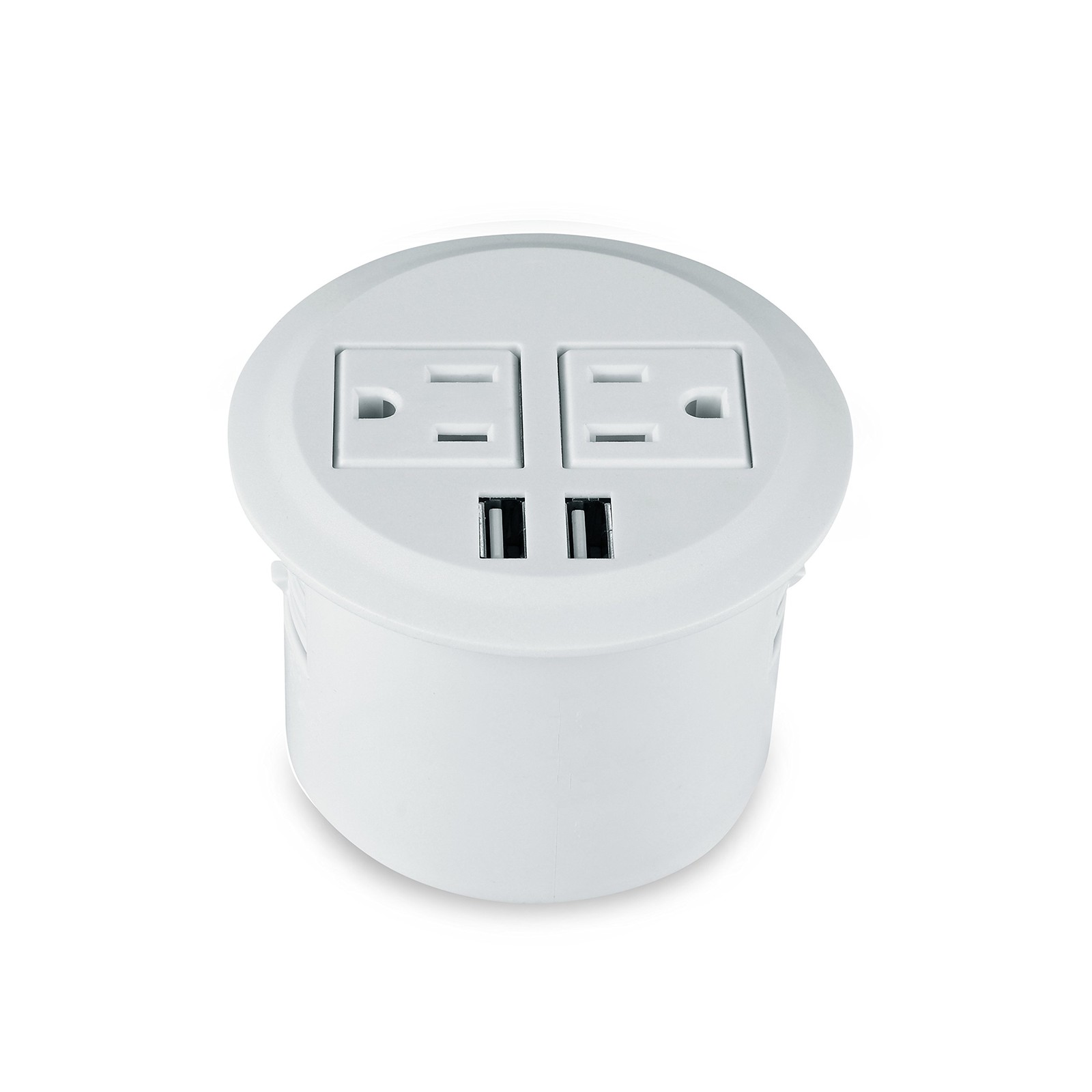 Desktop Power Grommet Power Outlet Socket Desk Data Center 2 Outlet with 2 US...