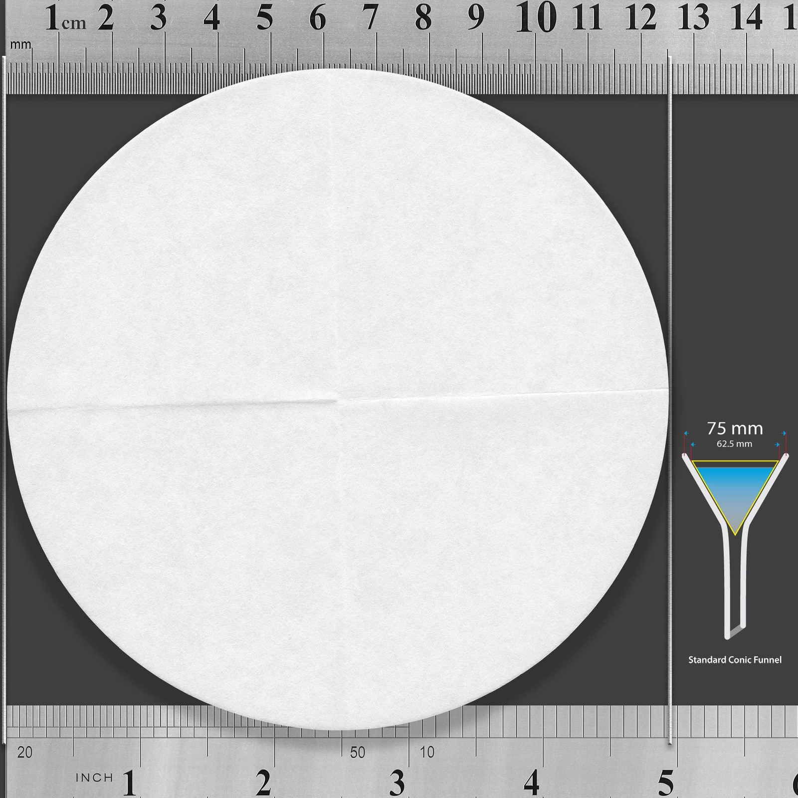 50 PCS Qualitative Filter Paper 12.5 cm Quadrant Folded Grade 4 Fast Flow