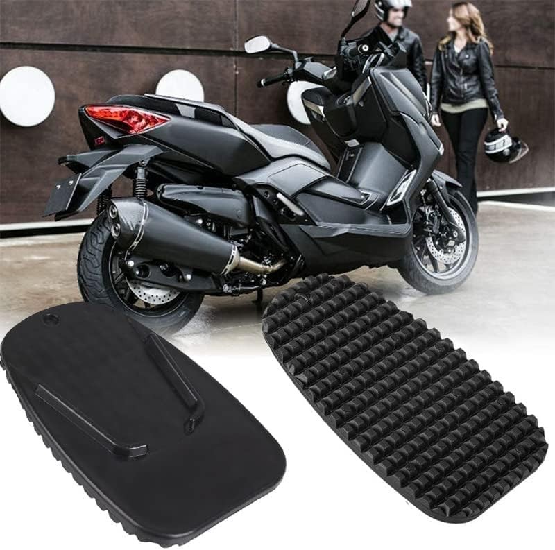 2Pcs Black Motorcycle Side Kickstand Non-Slip Plate Base Parking Stand Support