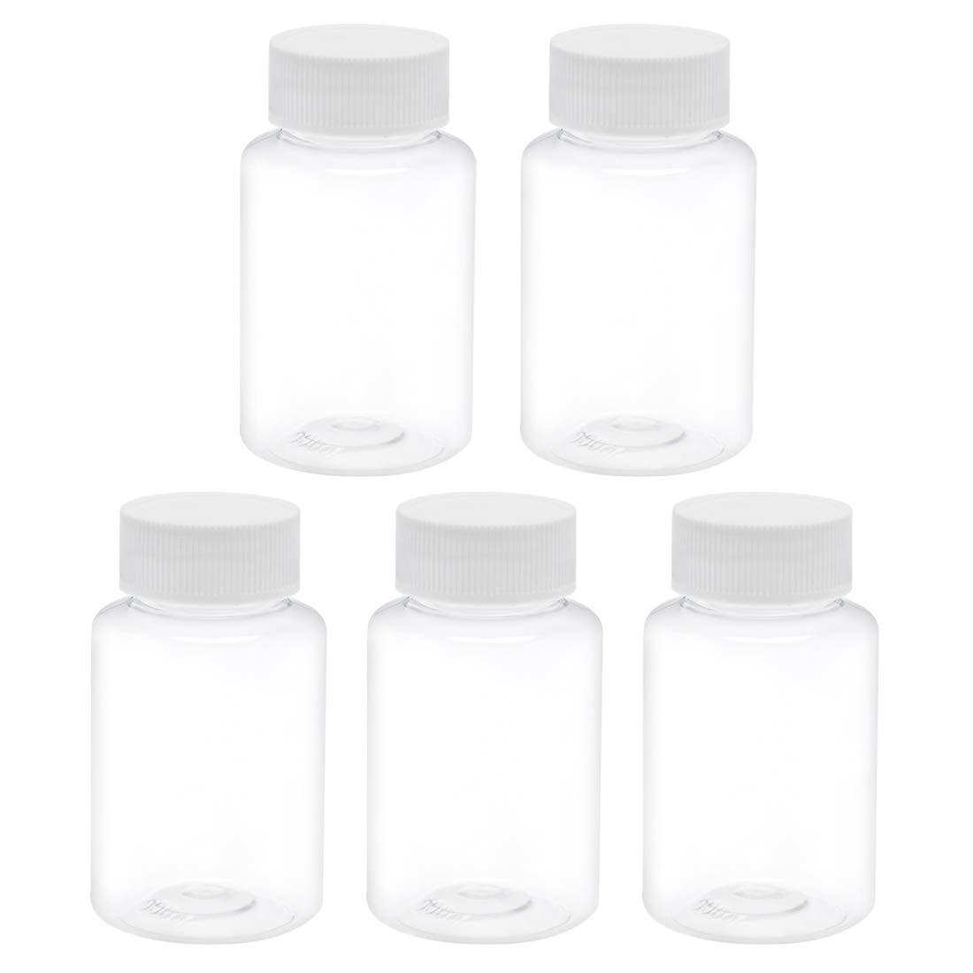 uxcell 3.4 oz/100ml PET Plastic Lab Chemical Reagent Bottle Wide Mouth Liquid...