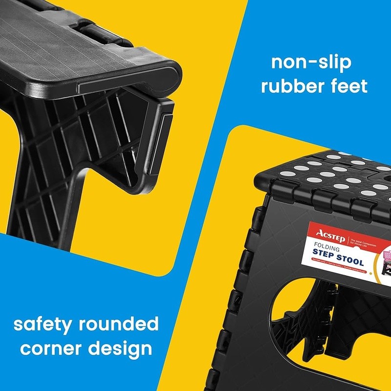 Heavy Duty Foldable Step Stool Portable Anti Slip Grip Kitchen Bathroom Office