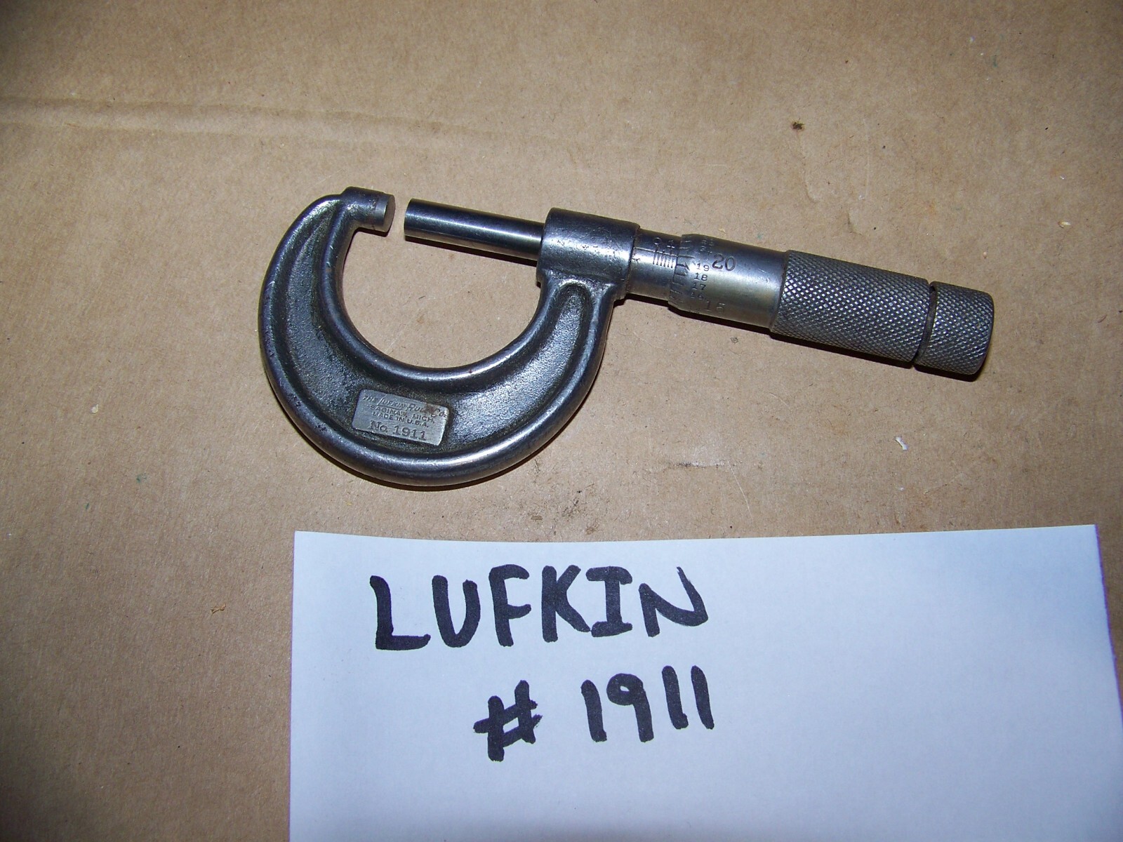 Vintage LUFKIN 1911 0-1 Micrometer .001