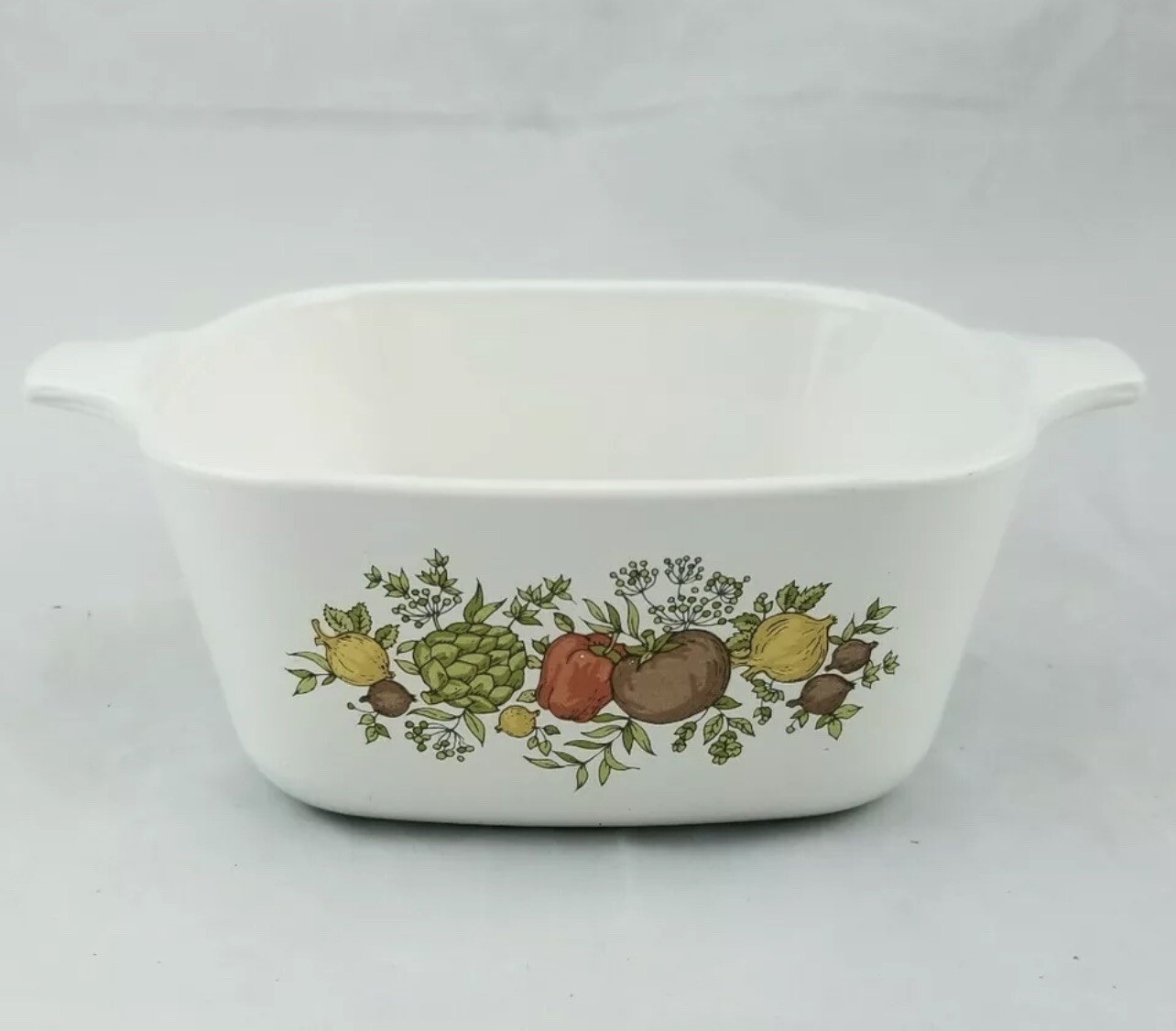 VTG Corning Ware P-43-B Spice of Life Casserole Dish No Lid White 2 3/4 cup EUC