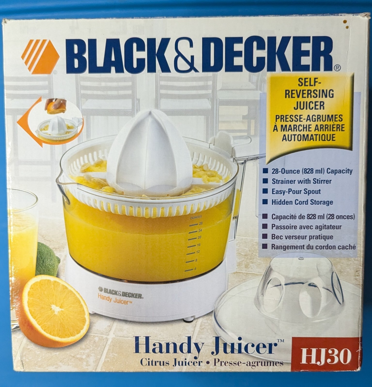 Black+Decker HJ30 Handy Electric Citrus Press Juicer 28oz Lightly Used Tested