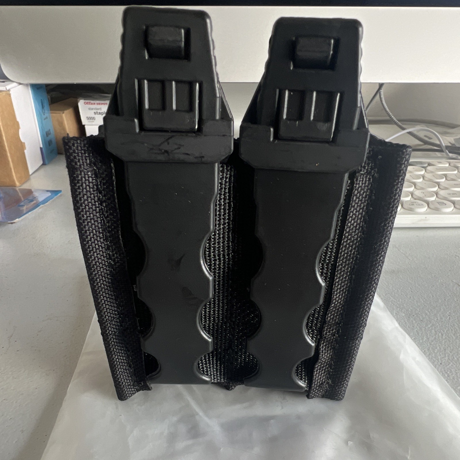 Hip Vanity Black Double Open-Top MOLLE Compatible 2 Mag Magazine Pouch