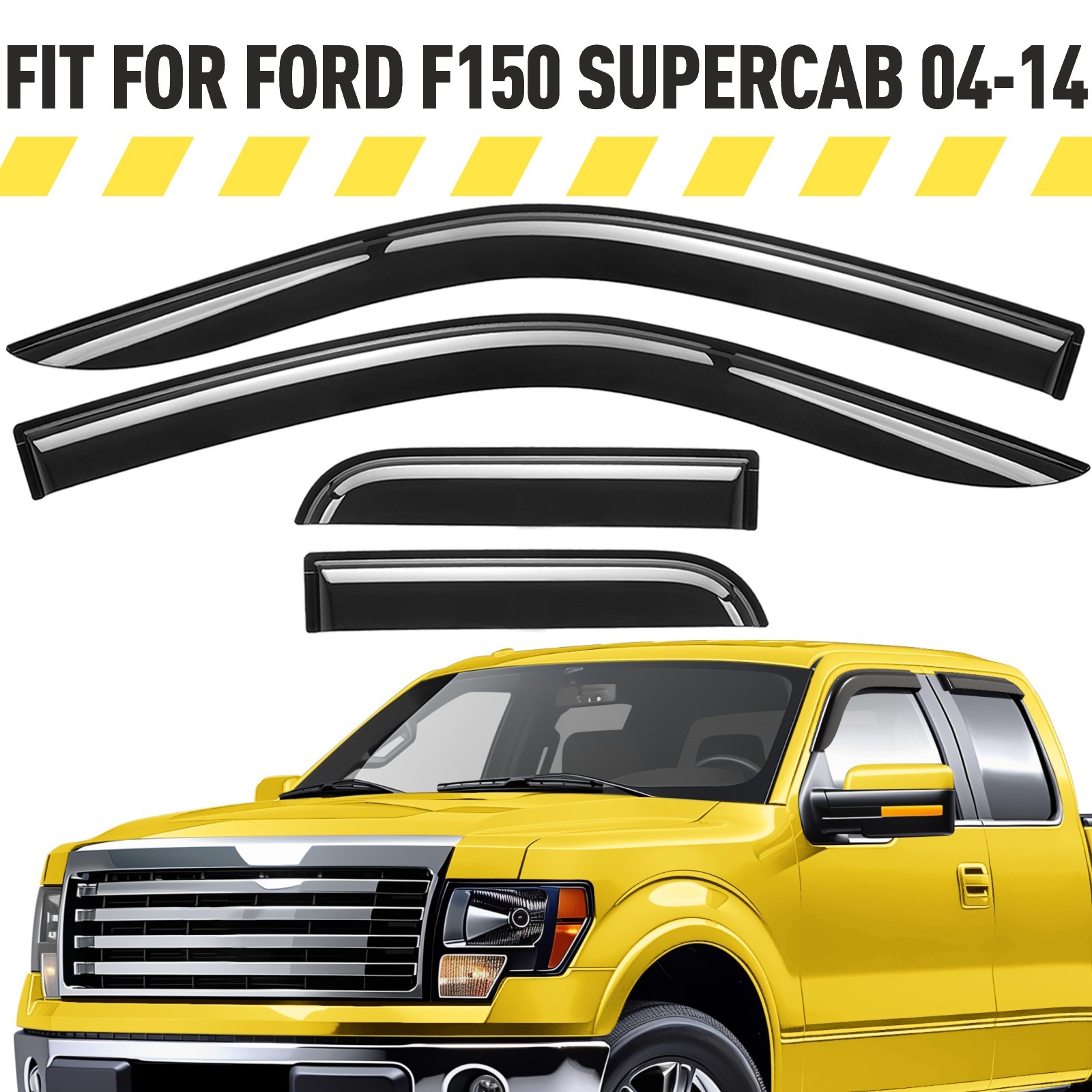 Rain Guards Vent Visors Shade for 2004-2014 Ford F-150 SuperCab