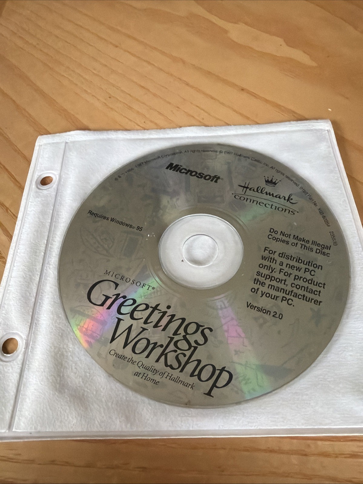 1997 Microsoft Windows 95 New PC CD Hallmark Connections Greetings Workshop V2.0