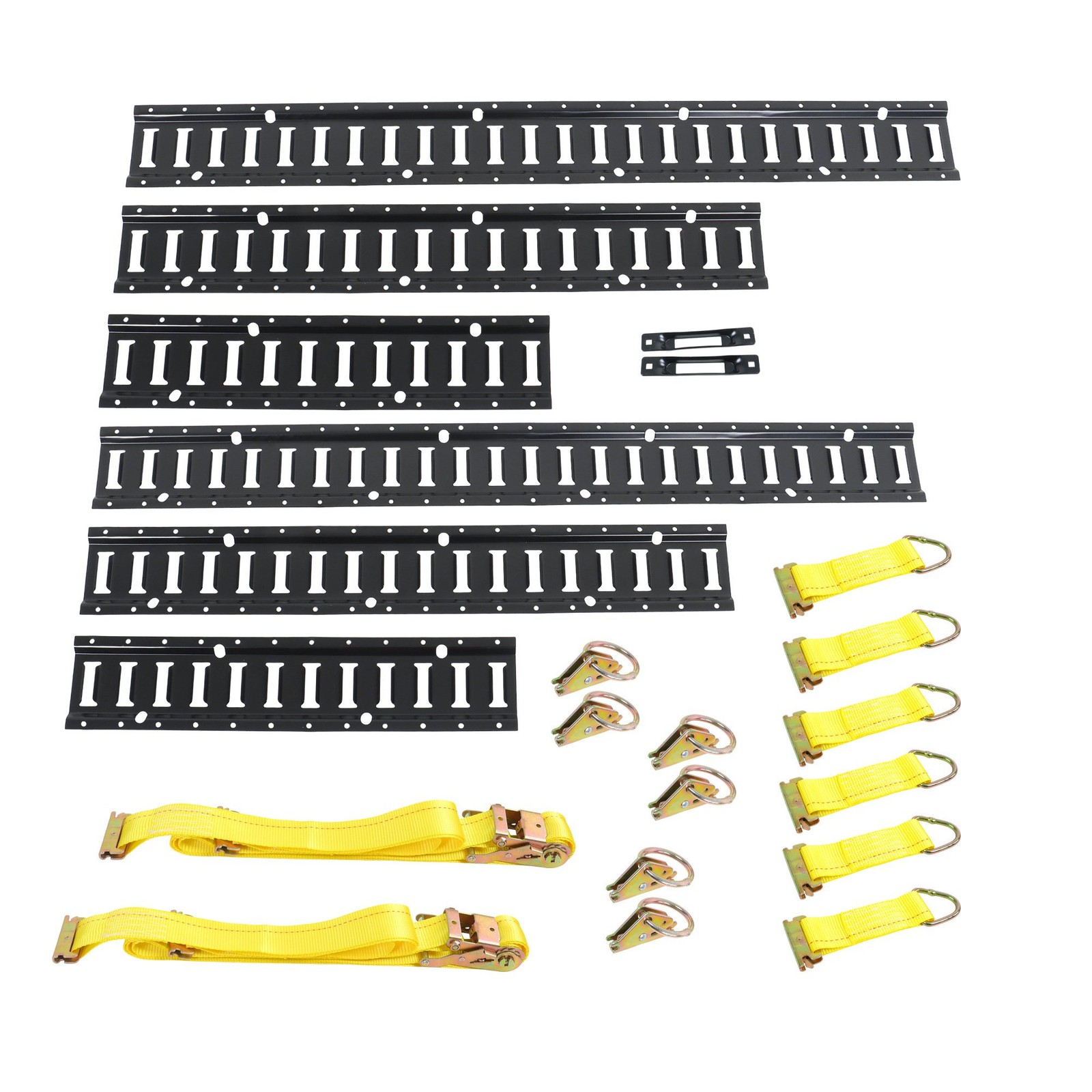 E Track Tie Down Rail Kit 22pc Universal Fitment with Hardware & Straps