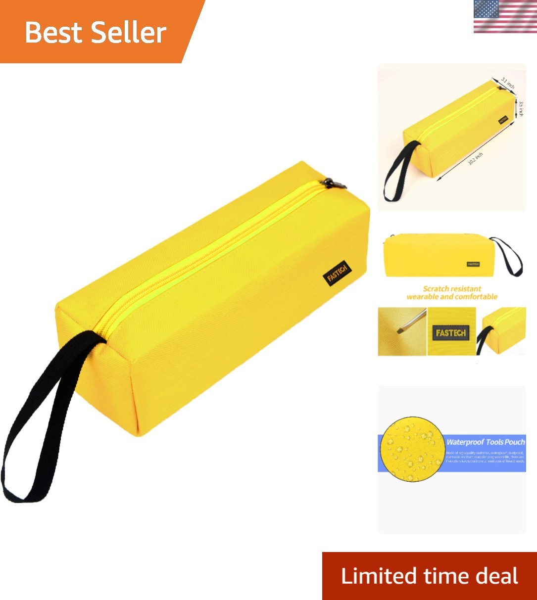 Stylish Yellow Zipper Storage Bag - Ideal for Tools, Crafts & Everyday Items