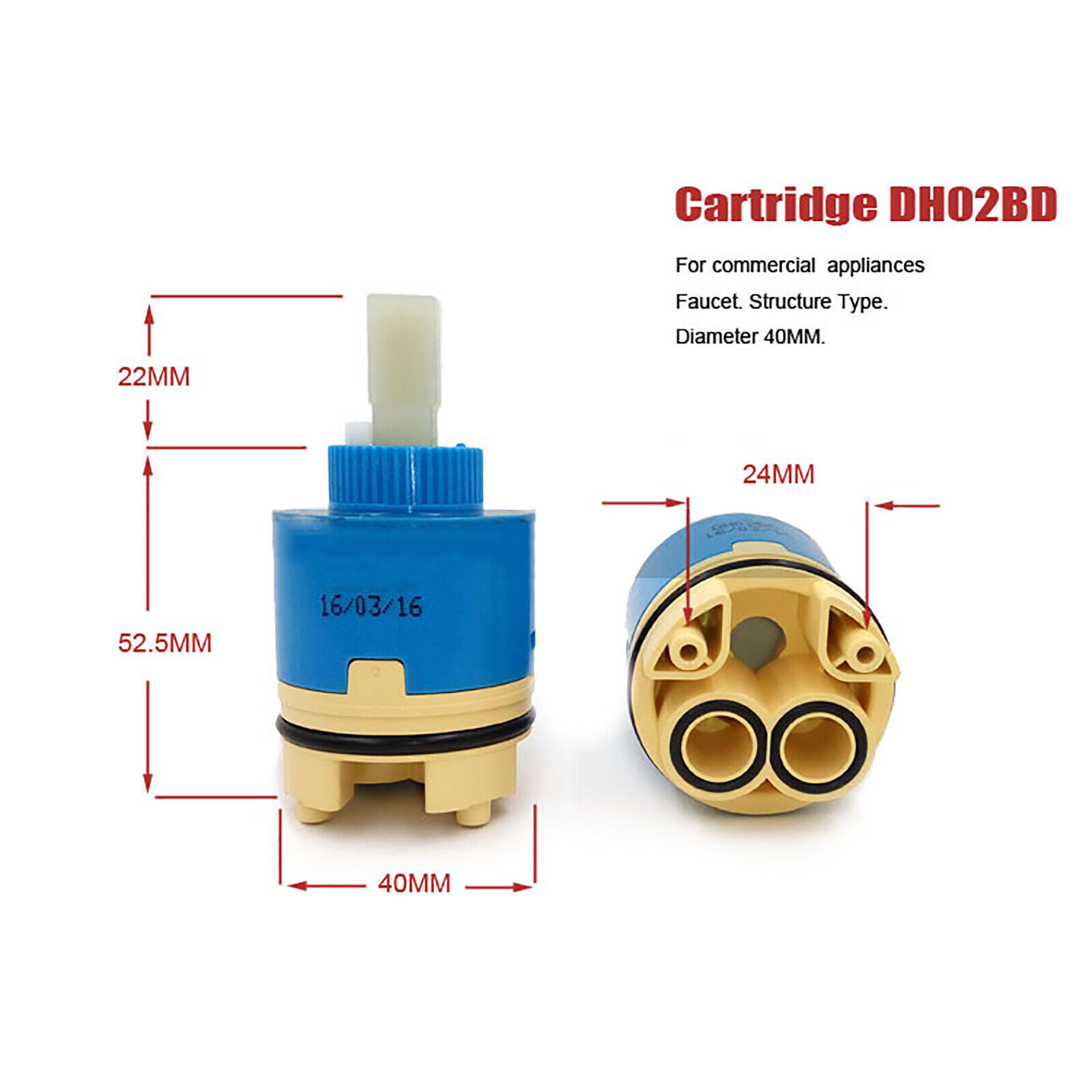 Flat Foot Ceramic Cartridge Valve Core DL02BD for Hain-Yo Idling Mixing Faucet