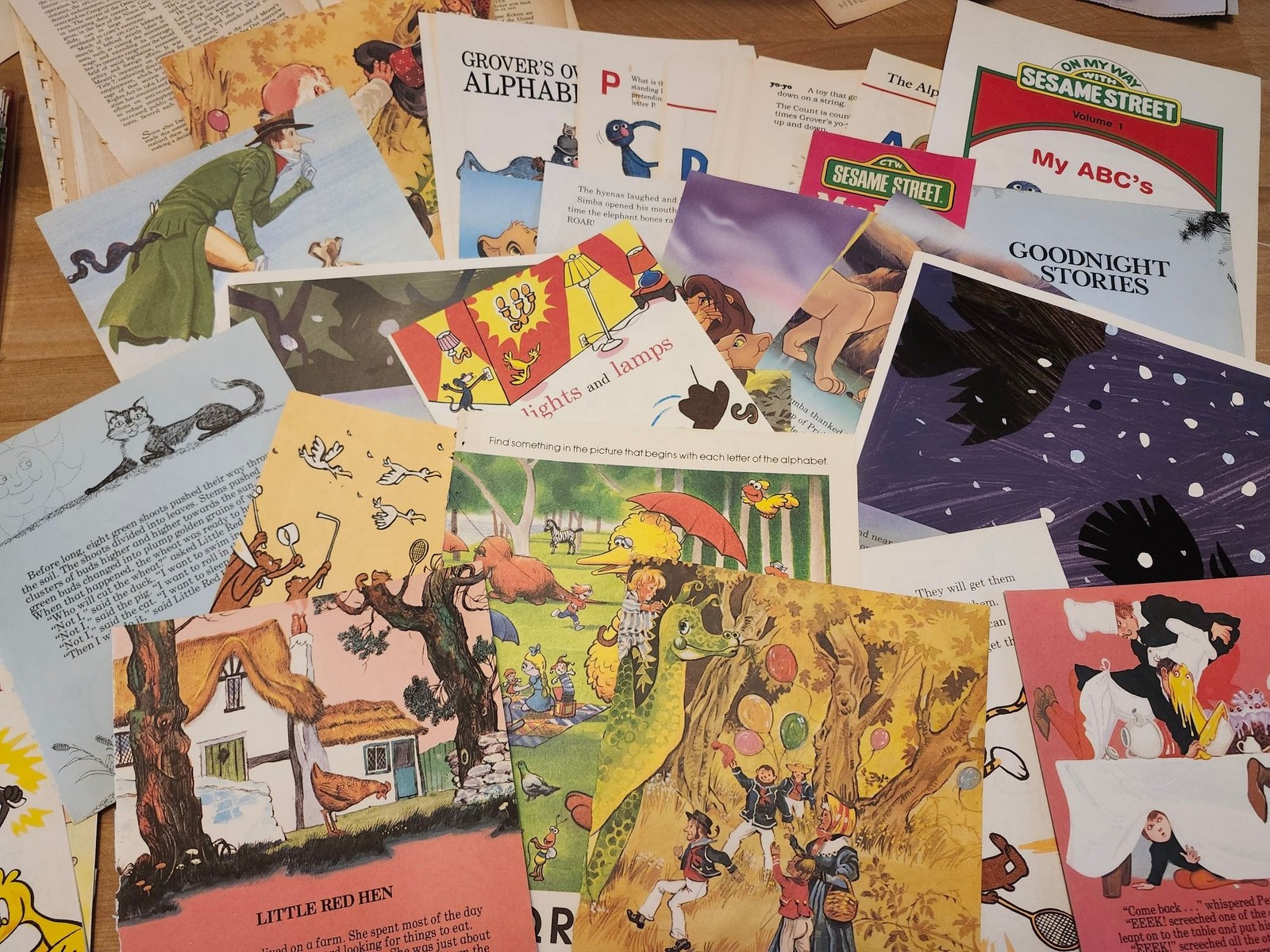 25 Vintage Illustrated Children's Book Pages Junk Journal Ephemera Lot Scrapbook