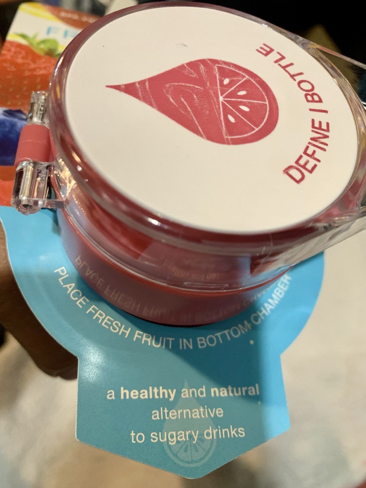 Define Fruit Infuser Water Bottle Flip Cap - 16 oz Pink -