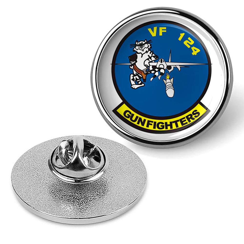 VF-124 'Gunfighters' Tie Tac, Hat Pin, Badge, Military Lapel Pins - Silver