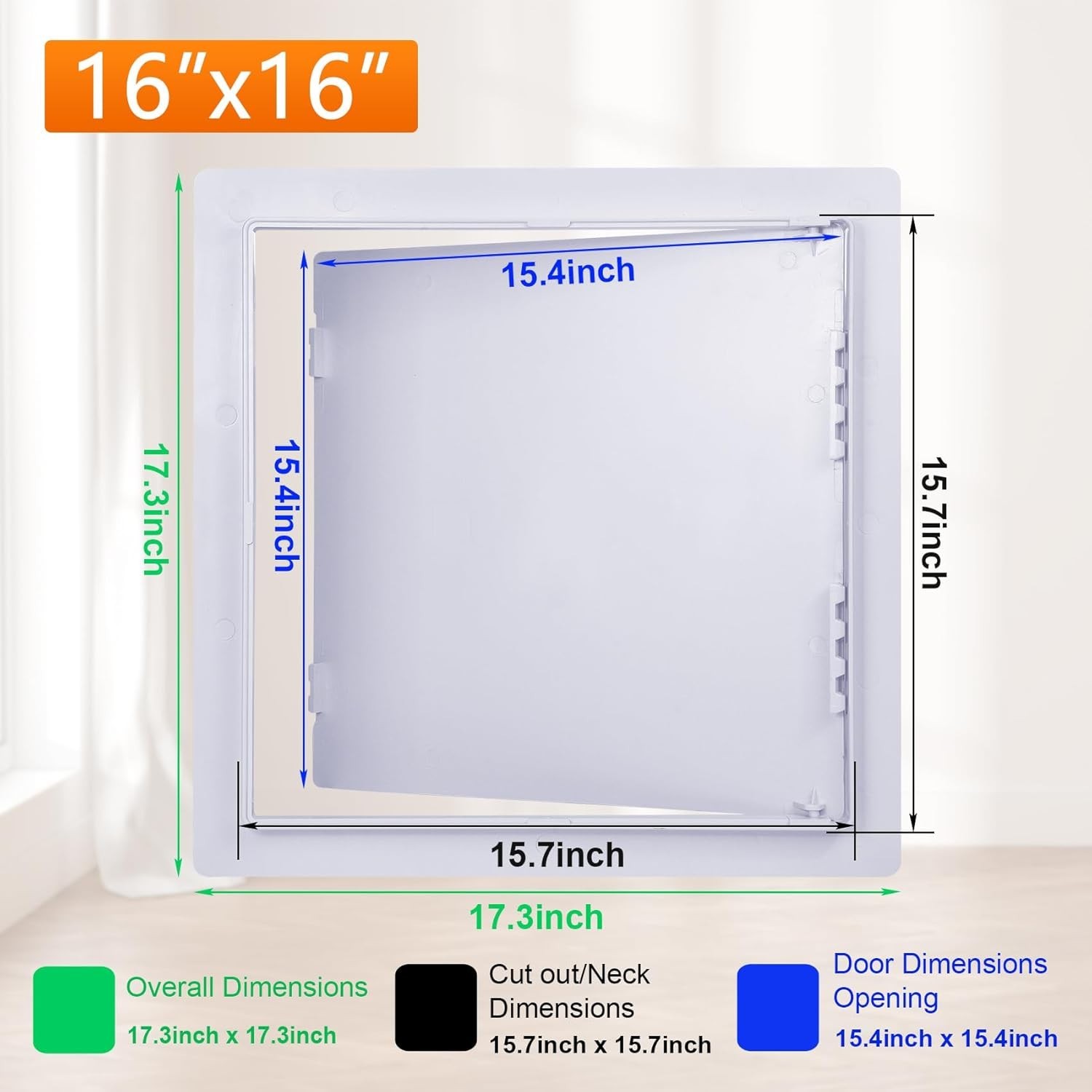 Lightweight 16x16 Inch Removable White Access Panel - Ideal for Home & Office