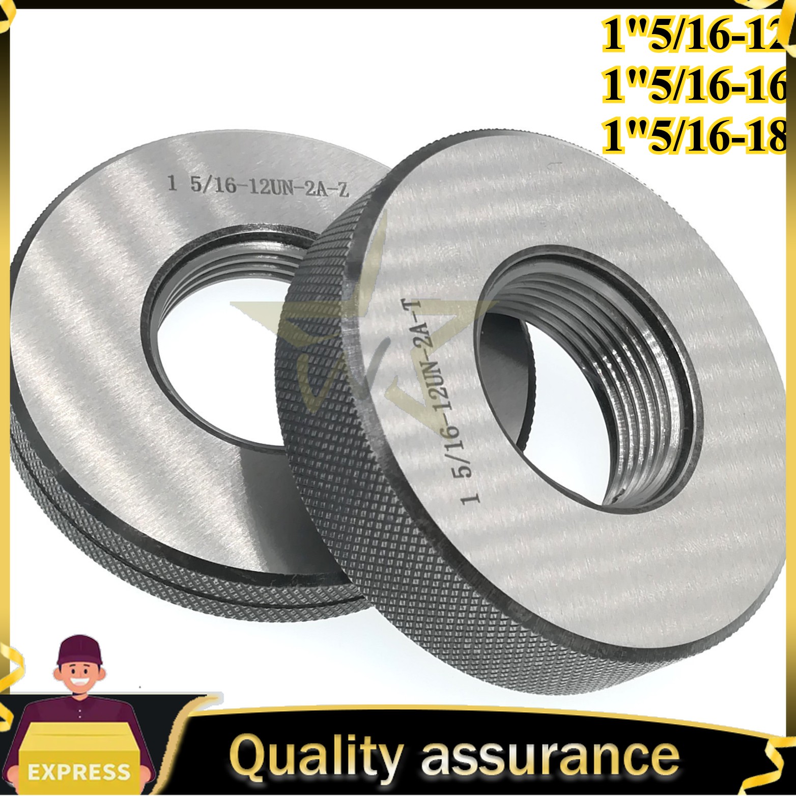 1"5/16-12 1"5/16-16 1"5/16-18 UNF 1"5/16-20 Thread Ring Gage UN 2A GO NOGO Gauge