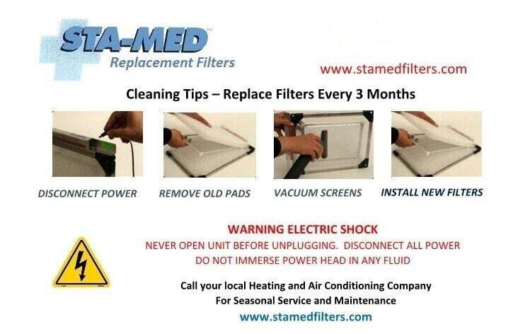 AirScreen Cimatec 1000 Replacement Filter Pads by Sta-Med - 3 Changes 20x24