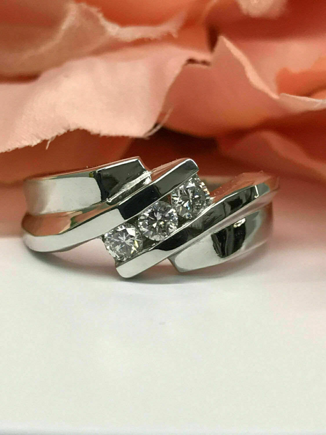 Round 1.50Ct Diamond White Gold Finish Men's Engagement Ring Simulated Size 10