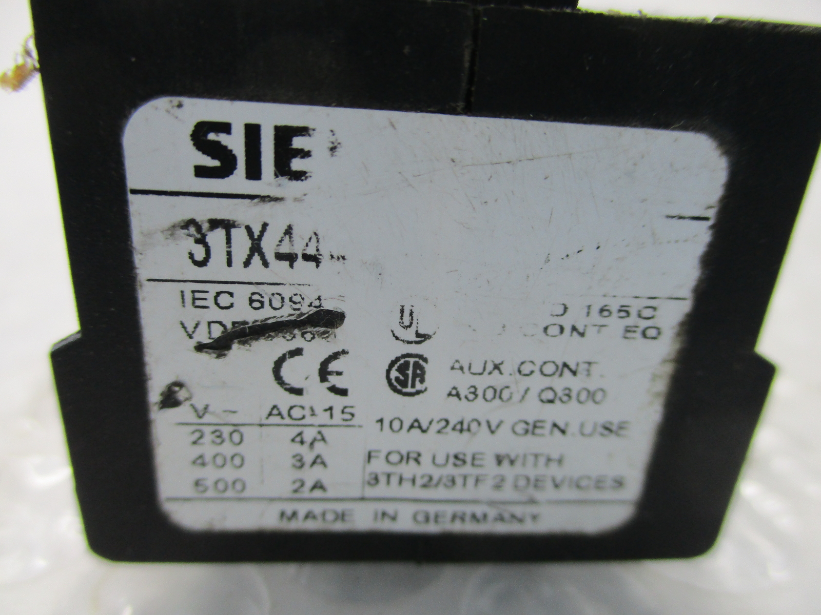 SIEMENS 3TX44 AUXILIARY SWITCH BLOCK NSNP