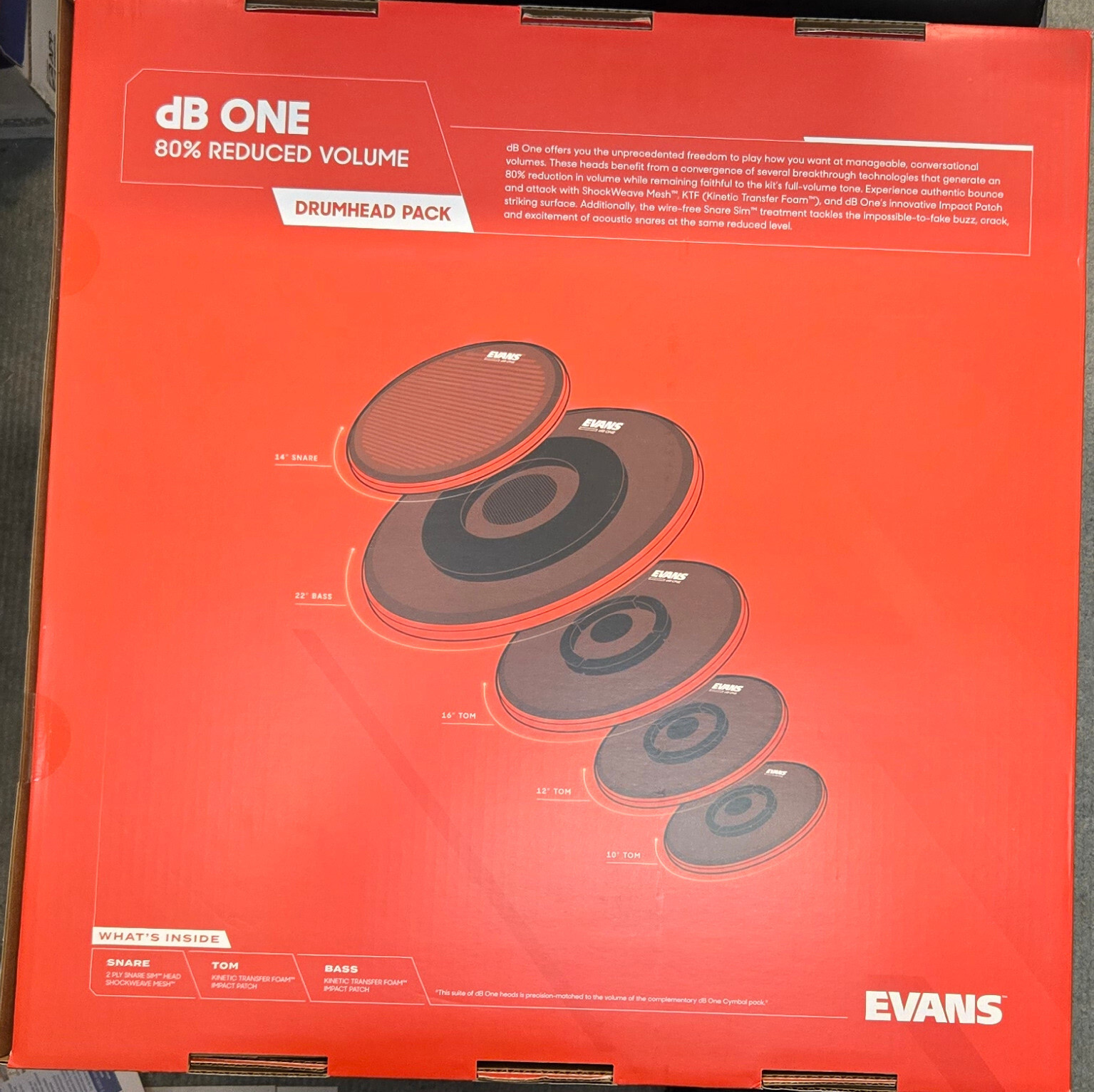 Evans dB ONE Drumhead Pack EPPB-DB1-R