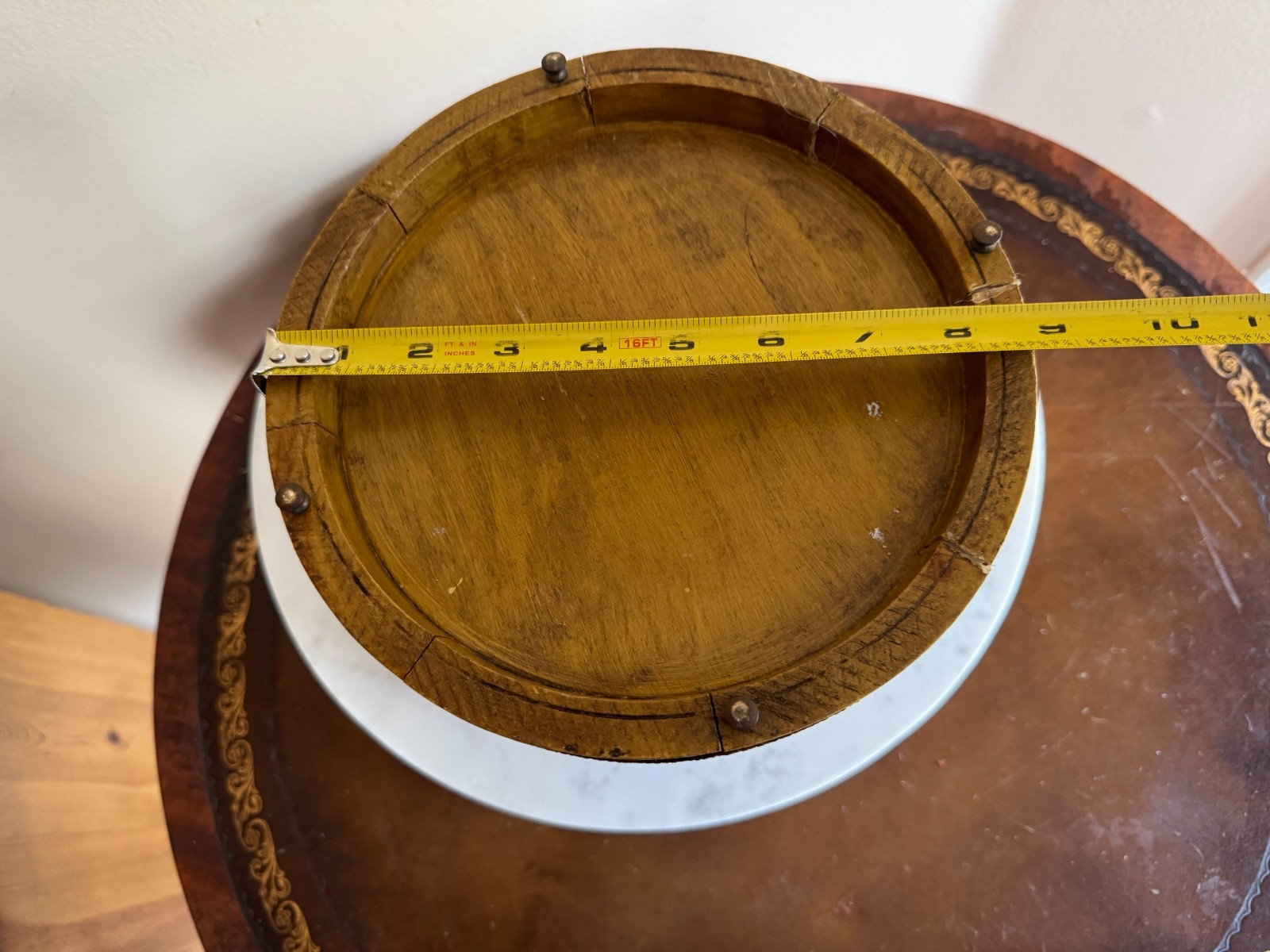 Vintage Wood Bucket With Handle Planter Storage Decoration