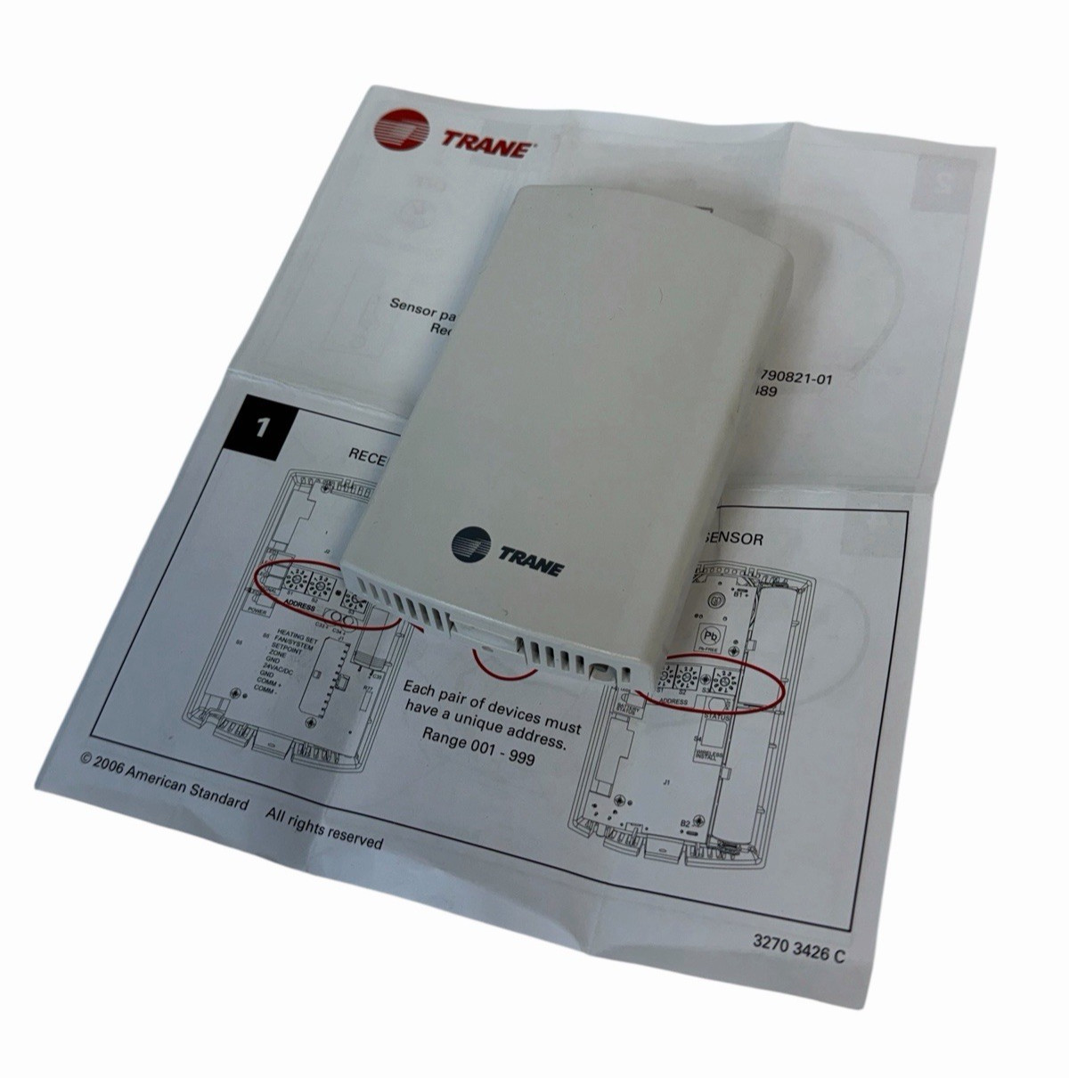 NIB TRANE SERVICEFIRST SEN01427 WIRELESS TEMPERATURE SENSOR X13790821-01 REV. D